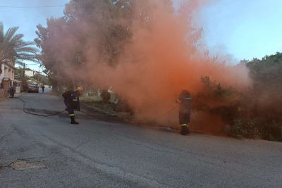 Μεγάλη άσκηση πυρκαγιας στη Χίο (vid-pics)