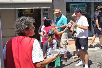 Δράση ανακούφισης των συμπολιτών μας από τον καύσωνα  από τις εθελόντριες του Περιφερειακού Τμήματος Μυτιλήνης του Ελληνικού Ερυθρού Σταυρού