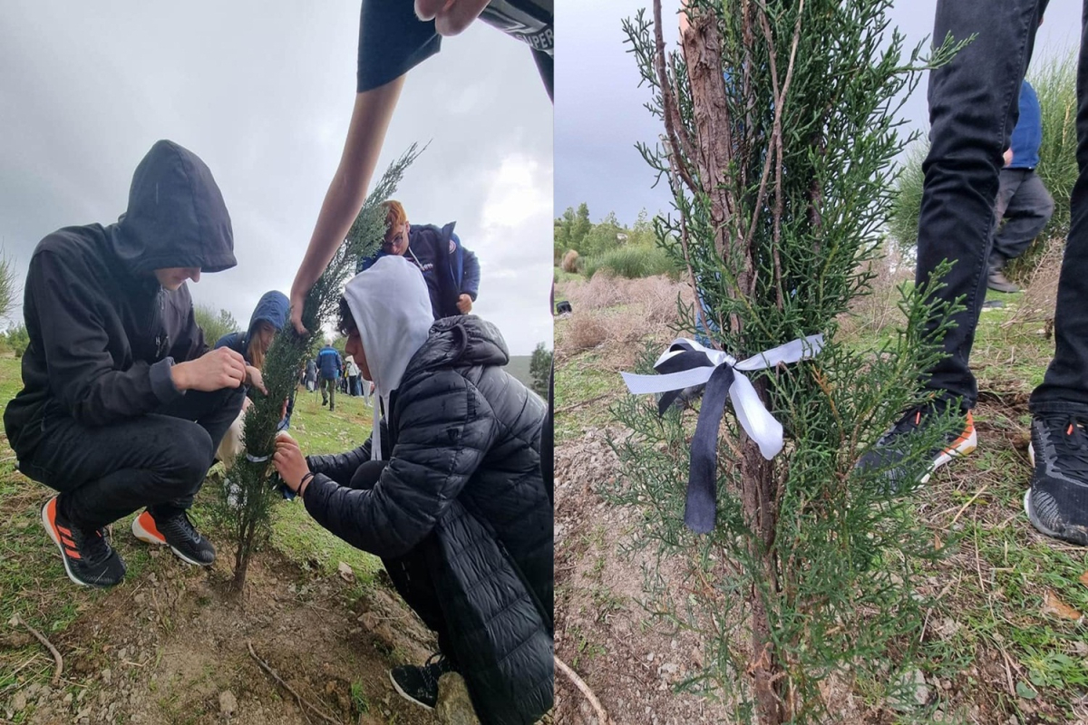 Συμβολική δενδροφύτευση στη Σάμο - Τίμησαν τα θύματα των Τεμπών (pics)