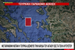 Τουρκία: Με παράνομη ΝΟΤΑΜ δεσμεύει την καρδιά του Αιγαίου έως τα τέλη Αυγούστου (vid)