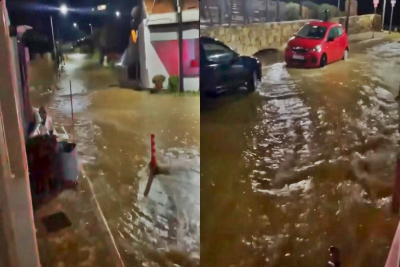 Χίος: Πολλά προβλήματα από τις ισχυρές καταιγίδες – Χείμαρροι οι δρόμοι στα χωριά, πτώσεις δέντρων και κατολισθήσεις (video)