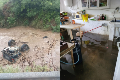 Λέσβος: Πλημμύρισαν σπίτια στο Πέραμα - Ζημιές από την κακοκαιρία στο Πλωμάρι (pics)