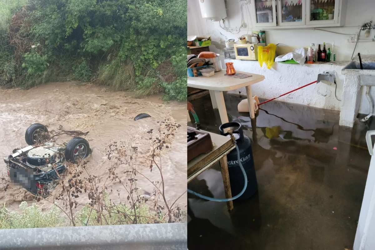 Λέσβος: Πλημμύρισαν σπίτια στο Πέραμα - Ζημιές από την κακοκαιρία στο Πλωμάρι (pics)