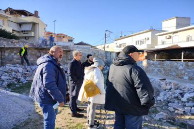 Αυτοψία Δημάρχου Μυτιλήνης στο έργο κατασκευής πάρκου εκδηλώσεων στην Επάνω Σκάλα