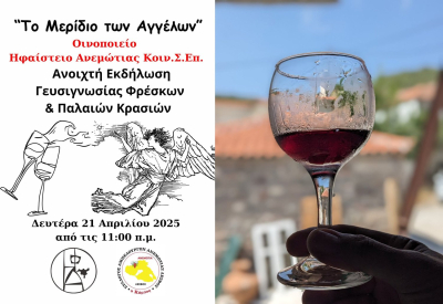 Λέσβος: «Το Μερίδιο των Αγγέλων» – Ένα μυσταγωγικό ταξίδι κρασιού στην Ανεμώτια!