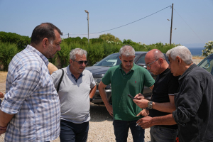 Αυτοψία του Δημάρχου Μυτιλήνης Παναγιώτη Χριστόφα στις εργασίες δημιουργίας αντιπυρικών ζωνών
